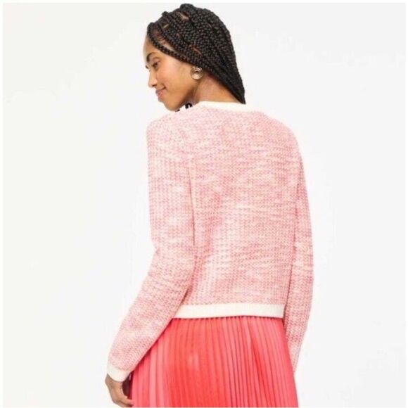 J Crew Factory Popcorn Stitch Lady Jacket Cardigan Sweater Size XS in Pink - Picture 3 of 11